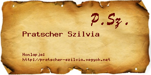 Pratscher Szilvia névjegykártya