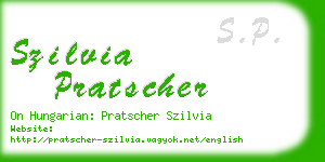 szilvia pratscher business card